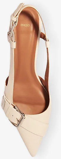 Womens Blanc Double-Buckle Slingback Heeled Leather Pumps Eur 40 / 7 Uk Women - Image 2
