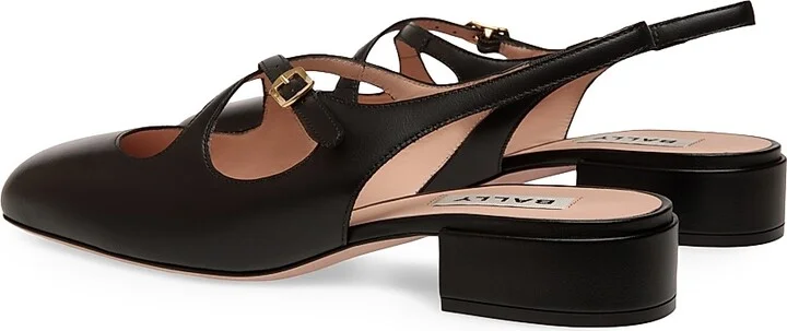 Women's Blariska 30MM Leather Slingback Pumps - Black - Size 4.5 - Image 3