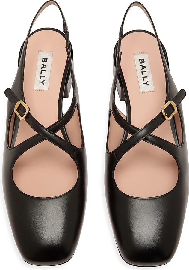 Women's Blariska 30MM Leather Slingback Pumps - Black - Size 4.5 - Image 4