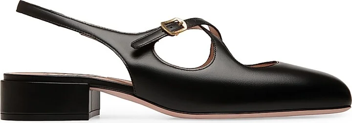 Women's Blariska 30MM Leather Slingback Pumps - Black - Size 4.5
