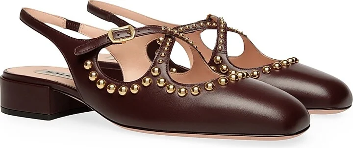 Women's Blariska 30MM Studded Leather Slingback Pumps - Bitter - Size 6.5 - Image 2