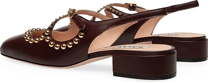 Women's Blariska 30MM Studded Leather Slingback Pumps - Bitter - Size 6.5 - Image 3