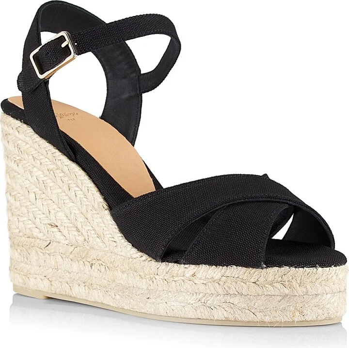 Women's Blaudell 115MM Espadrille Wedge Sandals - Black - Size 5 - Image 2