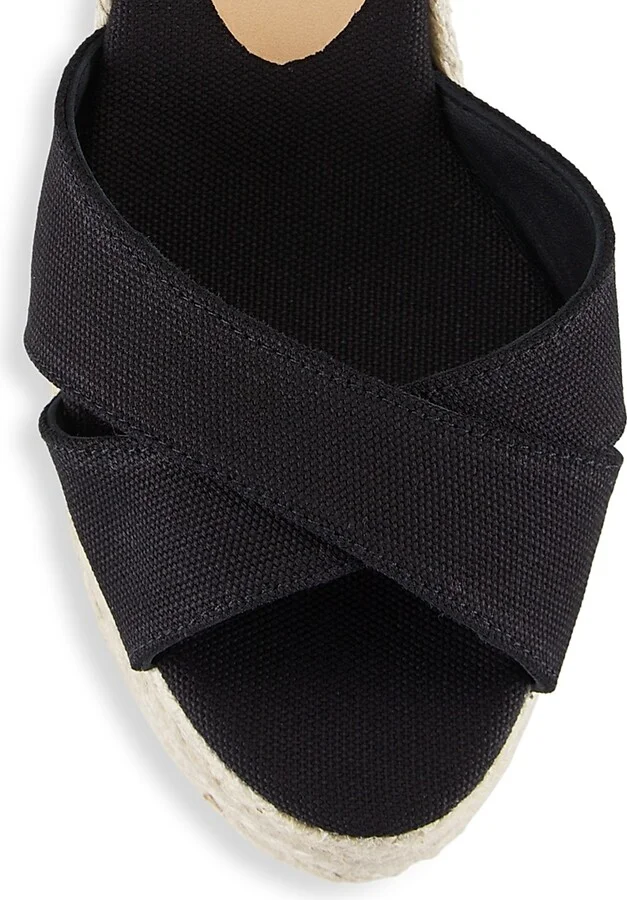 Women's Blaudell 115MM Espadrille Wedge Sandals - Black - Size 5 - Image 4