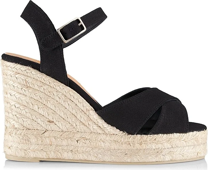 Women's Blaudell 115MM Espadrille Wedge Sandals - Black - Size 5