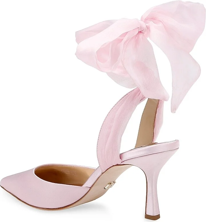 Women's Blaze 75MM Satin Ankle-Wrap Pumps - Blossom - Size 5 - Image 3
