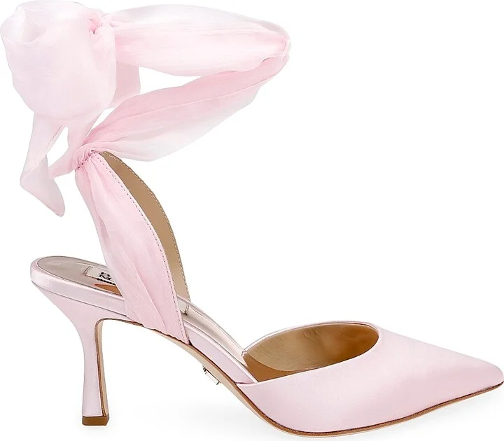 Women's Blaze 75MM Satin Ankle-Wrap Pumps - Blossom - Size 5