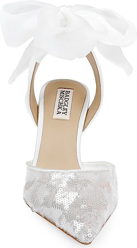 Women's Blaze 75MM Sequined Stiletto-Heel Pumps - White Sequins - Size 5 - Image 4