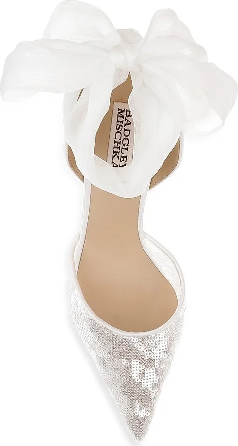 Women's Blaze 75MM Sequined Stiletto-Heel Pumps - White Sequins - Size 5 - Image 5