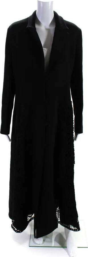 Womens Blazer Midi Dress with Crochet Gaudet Black