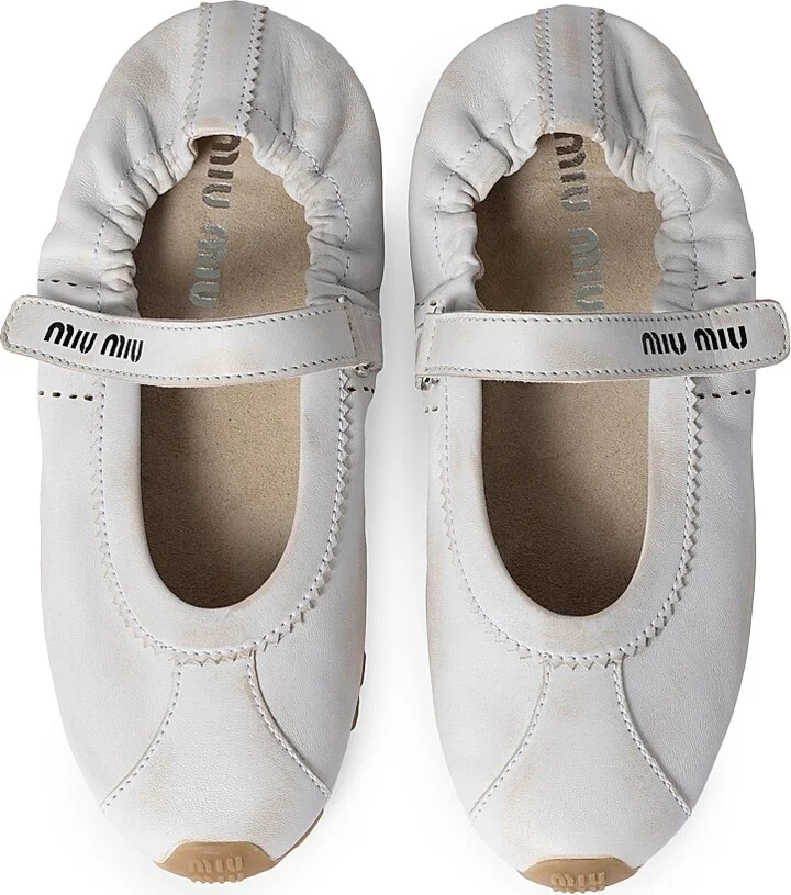 Women's Bleached Nappa Leather Ballerinas - White - Size 4.5 - Image 2