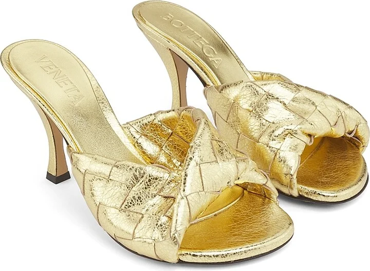 Women's Blink 80MM Metallic Intrecciato Leather Sandals - Gold - Size 5 - Image 2