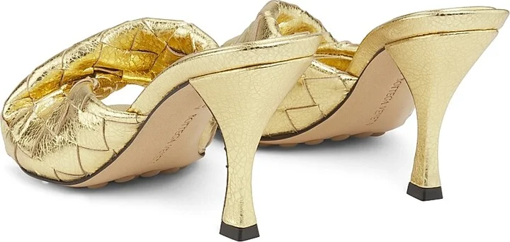Women's Blink 80MM Metallic Intrecciato Leather Sandals - Gold - Size 5 - Image 3