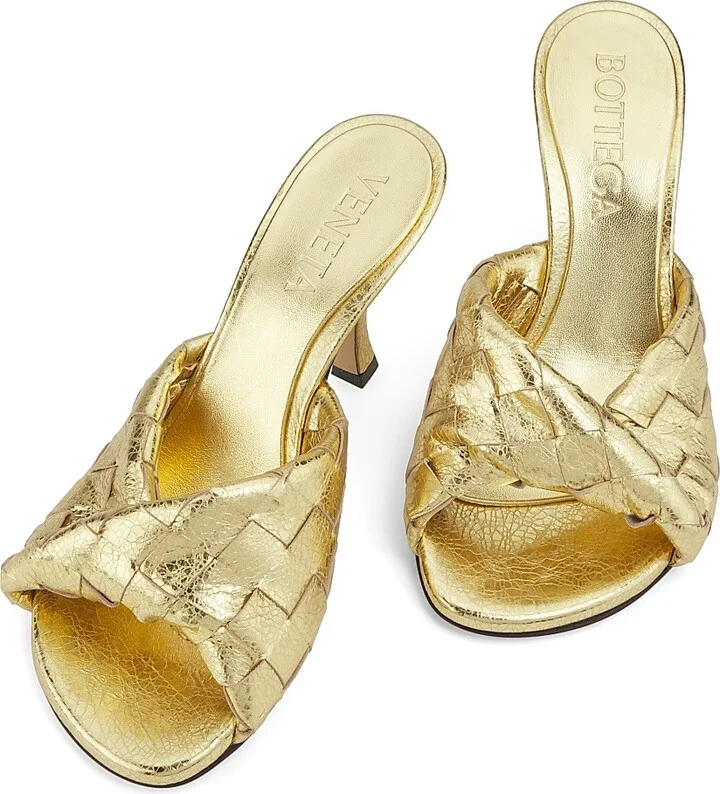Women's Blink 80MM Metallic Intrecciato Leather Sandals - Gold - Size 5 - Image 4