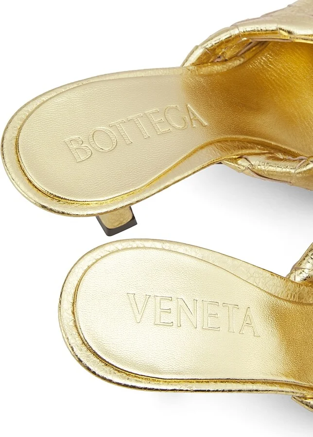 Women's Blink 80MM Metallic Intrecciato Leather Sandals - Gold - Size 5 - Image 5