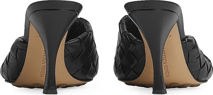 Women's Blink 90MM Intrecciato Leather Mules - Black - Size 6 - Image 3