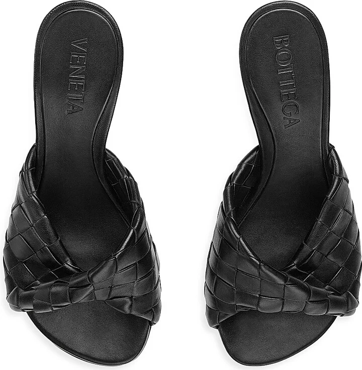 Women's Blink 90MM Intrecciato Leather Mules - Black - Size 6 - Image 4
