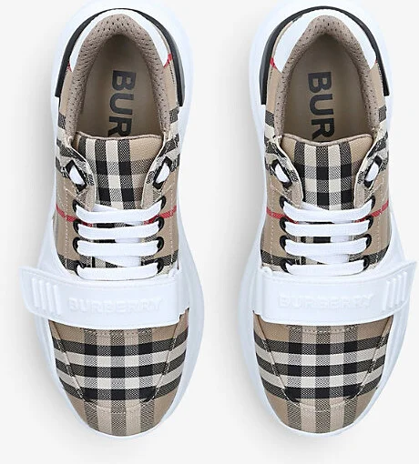 Womens Blk/Beige New Regis Vintage Check Canvas Trainers Eur 39.5 / 6.5 Uk Women - Image 2