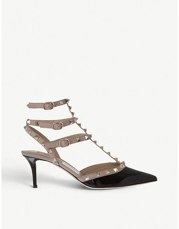 Womens Blk/Beige So Noir 65 Patent-Leather Heeled Sandals Eur 41.5 / 8.5 Uk Women