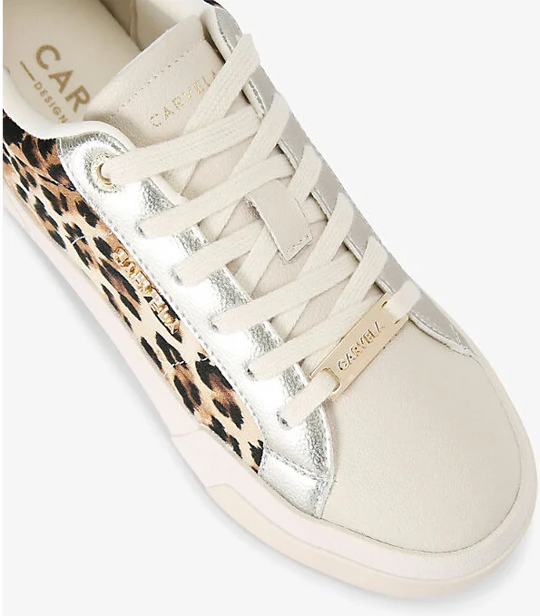 Womens Blk/Brown Santiana Faux-Leather Low-Top Trainers Eur 41 / 8 Uk Women - Image 2