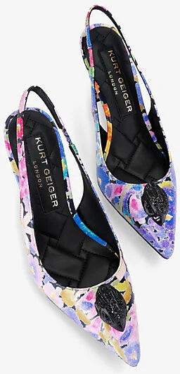 Womens Blk/Other Belgravia High Slingback Woven Heeled Courts Eur 38/5 Uk Women - Image 2