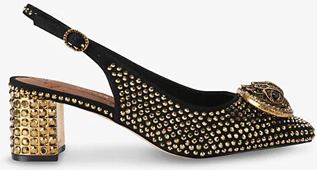 Womens Blk/Other Chelsea Stud-Embellished Heeled Slingbacks Eur 42/ 9 Uk Women