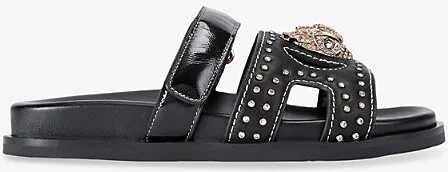 Womens Blk/Other Eagle Stud Cut-Out Leather Sandals Eur 36 / 3 Uk Women