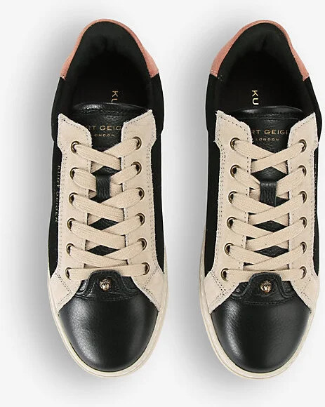 Womens Blk/Other Kensington Logo-Embossed Low-Top Leather Trainers Eur 38/5 Uk Women - Image 2