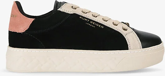 Womens Blk/Other Kensington Logo-Embossed Low-Top Leather Trainers Eur 38/5 Uk Women