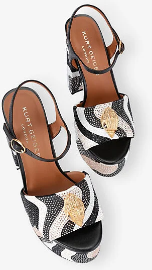 Womens Blk/Other Kensington Rhinestone-Embellished Woven Platform Sandals Eur 37 / 4 Uk Women - Image 2