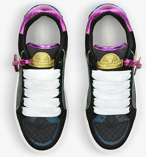 Womens Blk/Other Southbank Tag Panelled Leather Low-Top Trainers Eur 41 / 8 Uk Women - Image 2