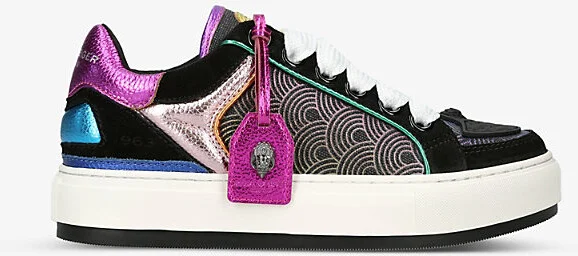 Womens Blk/Other Southbank Tag Panelled Leather Low-Top Trainers Eur 41 / 8 Uk Women