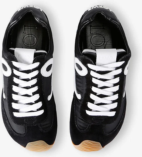 Womens Blk/White Ballet Runner 2.0 Suede and Woven Low-Top Trainers Eur 38/5 Uk Women - Image 2