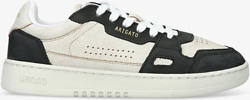 Womens Blk/White Dice Lo Leather and Woven Low-Top Trainers Eur 38/5 Uk Women