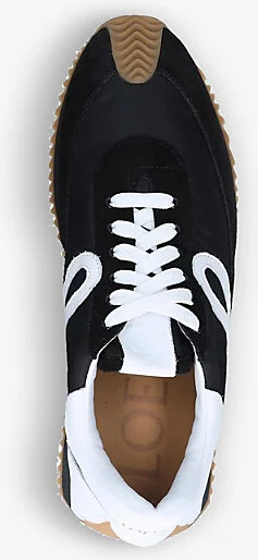 Womens Blk/White Flow Runner Monogram Leather and Shell Trainers Eur 39 / 6 Uk Women - Image 2
