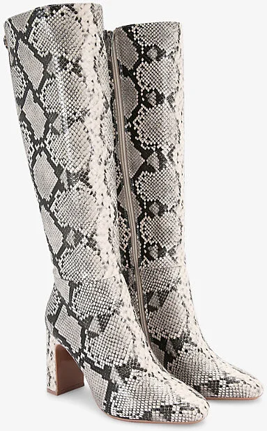 Womens Blk/White Jackpot Faux-Leather High-Leg Boots Eur 40 / 7 Uk Women - Image 2