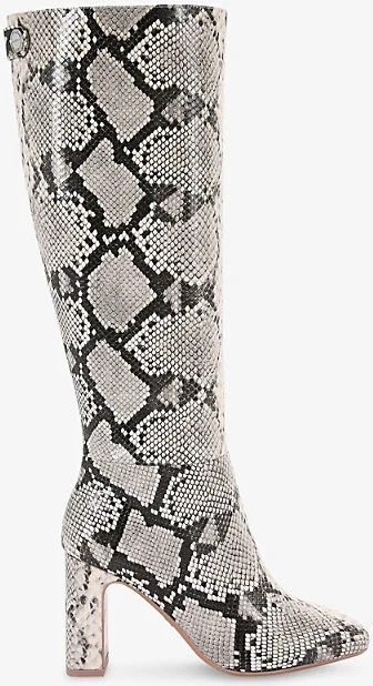 Womens Blk/White Jackpot Faux-Leather High-Leg Boots Eur 40 / 7 Uk Women