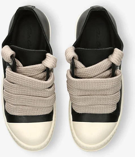 Womens Blk/White Jumbolace Low Leather Low-Top Trainers Eur 41 / 8 Uk Women - Image 2