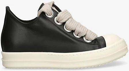 Womens Blk/White Jumbolace Low Leather Low-Top Trainers Eur 41 / 8 Uk Women