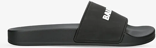 Womens Blk/White Logo-Embossed Rubber Slides Eur 36 / 3 Uk Women