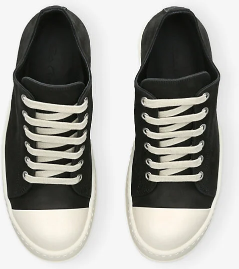 Womens Blk/White Low Lace-Up Leather Trainers Eur 40 / 7 Uk Women - Image 2