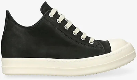 Womens Blk/White Low Lace-Up Leather Trainers Eur 40 / 7 Uk Women