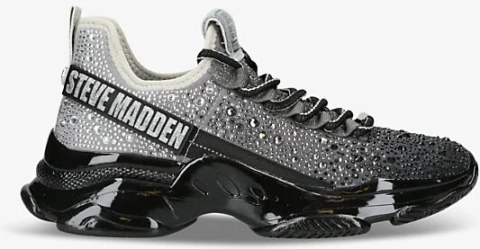 Womens Blk/White Mistica Rhinestone-Embellished Chunky-Sole Woven Trainers Eur 38/5 Uk Women