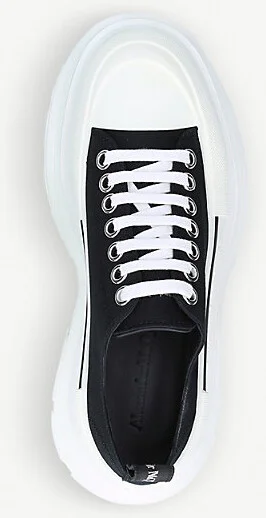 Womens Blk/White Women's Tread Slick Lace-Up Cotton-Canvas Trainers Eur 35.5/2.5 Uk Women - Image 2