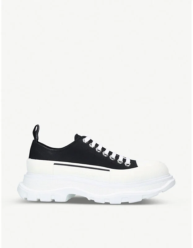 Womens Blk/White Women's Tread Slick Lace-Up Cotton-Canvas Trainers Eur 35.5/2.5 Uk Women