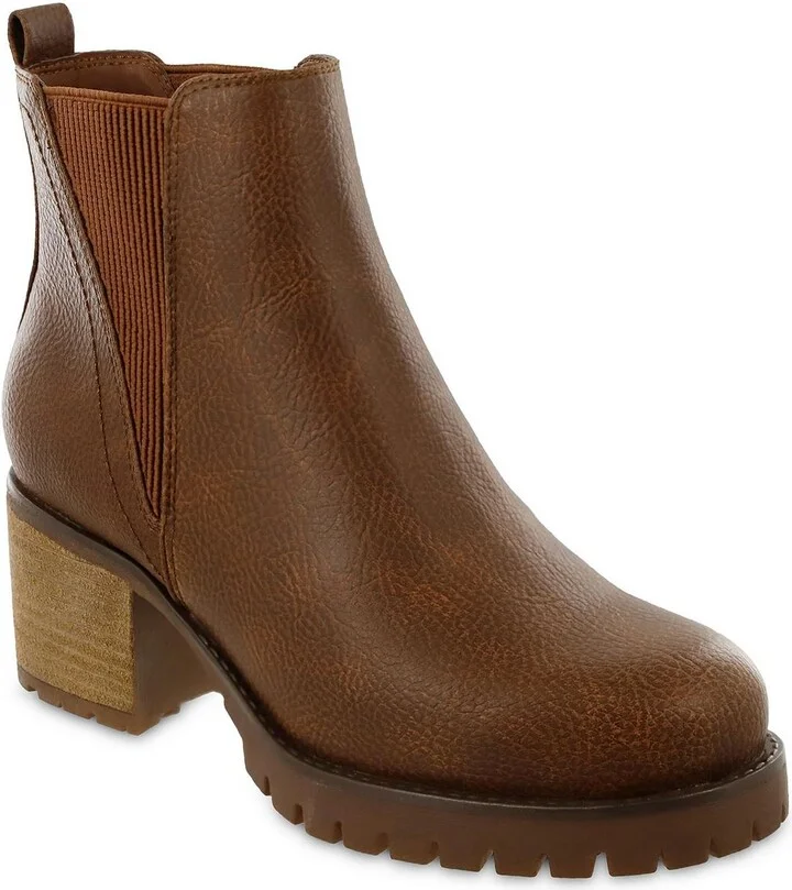 Womens Block Heel Man Made Ankle Boots