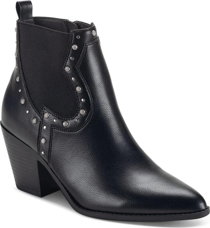 Womens Block Heel Man Made Ankle Boots
