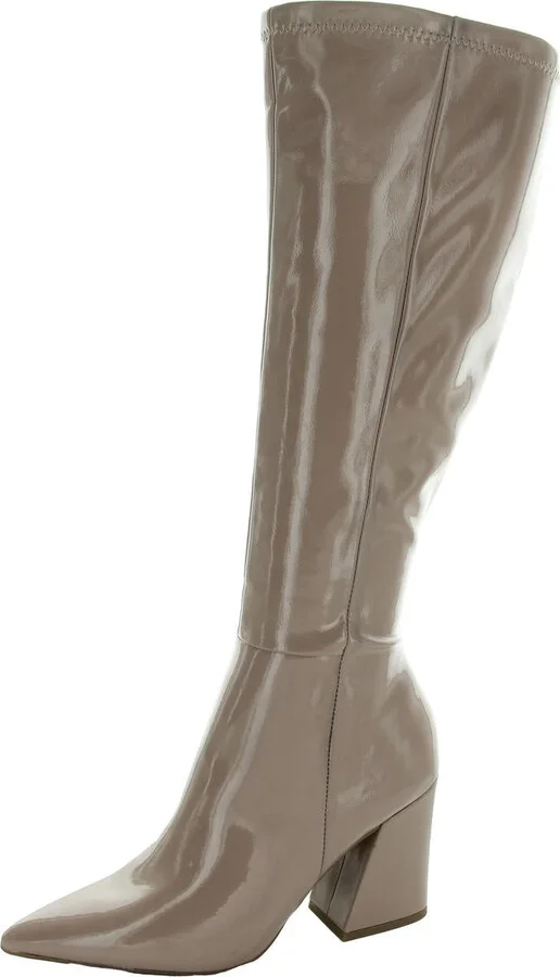 Womens Block Heel Man Made Knee-High Boots