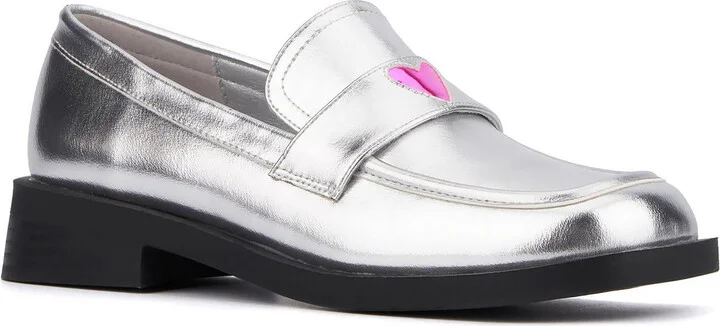 Womens Block Heel Man Made Loafers