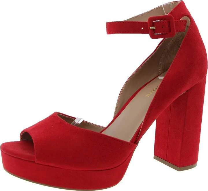 Womens Block Heel Peep Toe Platform Heels